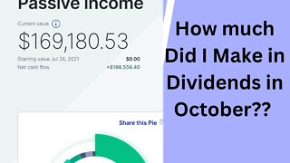 How Much Did I make in Dividends in october | M1 finance portfolio update