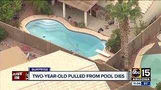 Two-year-old dies after being pulled from Surprise pool
