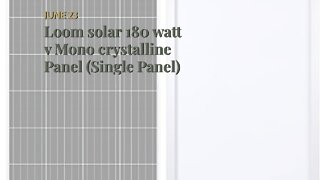 Loom solar 180 watt v Mono crystalline Panel (Single Panel)