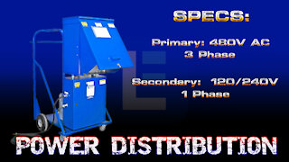 Industrial Power Distribution Unit 25kVa 480V 3PH to 120/240V 1PH - (2) CS6369 Receptacles