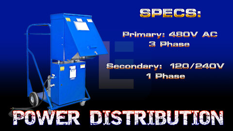 Industrial Power Distribution Unit 25kVa 480V 3PH to 120/240V 1PH - (2) CS6369 Receptacles