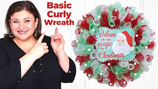 How to Make a Basic Curly Deco Mesh Christmas Wreath Tutorial