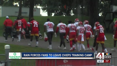 Severe weather chases fans away from Chiefs training camp