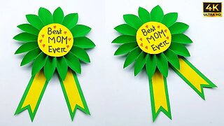 Mother's Day Craft Ideas - How to Make Mothers Day Badge | Homemade Mothers Day Easy Paper Crafts