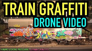 TRAIN GRAFFITI | Nearly lost my drone to over head power lines