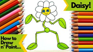 How to draw and paint Daisy Poppy Playtime