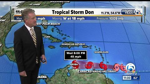 Tropical Storm Don to reach the Windward Islands Tuesday