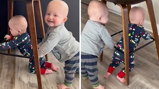 Babies Convert Chair Into Their Owner Personal Walker