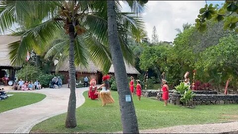 Canoe tour boat ride at the Polynesian Cultural Center, a tourist attraction in Laie.