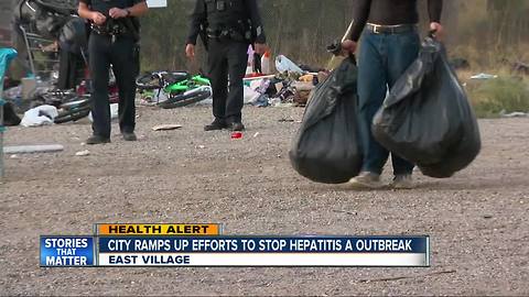 SDPD clears large homeless encampment to help stop hepatitis A outbreak