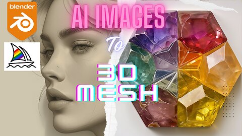 AI Image to 3D Mesh Blender and ZoeDepth