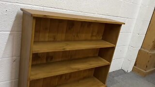 New Pine Bookcase 2 Fixed Shelves Waxed (W3659A) @PinefindersCoUk