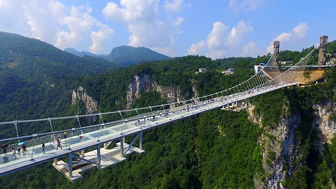 China's First High Attitude Glass Bridge (Opened To Tourists)