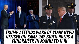 Trump Attends Wake For Slain NYPD Police Officer While Biden Attends A Fundraiser In Manhattan