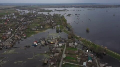 Ukrainian toops destroyed a dam between the Irpen River and the Kiev reservoir, flooding residential homes in March