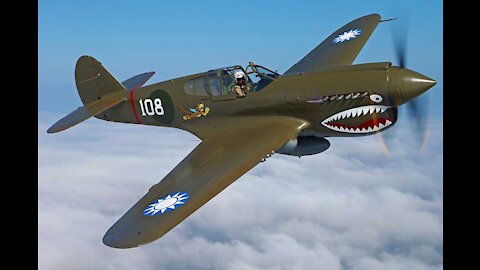 P40 Warhawk flying at Virginia Military Aviation Museum