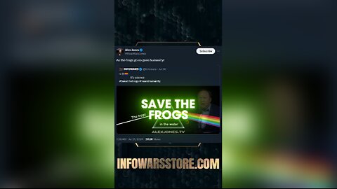 Chemicals in The Water Are Turning The Frogs Gay - Alex Jones on X