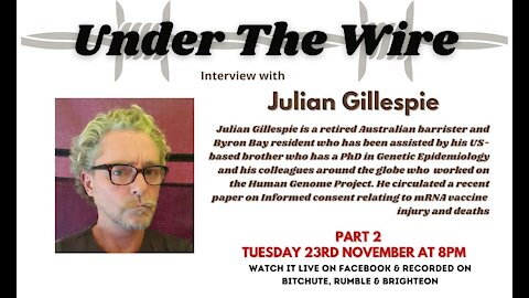 Under the Wire interviews Julian Gillsepie, Barrister (retired) Part 2