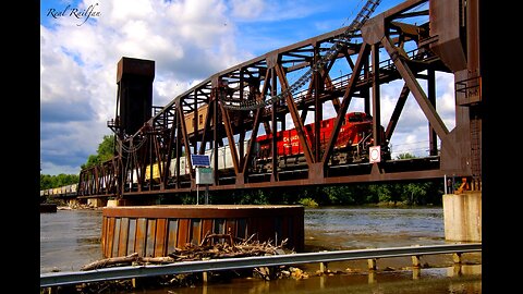 CPKC Crossing Mississippi River on Railroad Bridge - Hastings, Minnesota (River Sub)