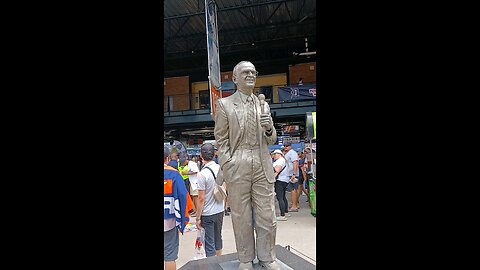 showing a statue at the Detroit Tigers game!