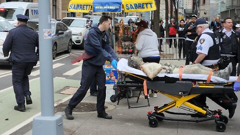 NYPD MAN THAT SET HIMSELF ON FIRE ON STRETCHER MAX AZZARELLO BORN 1987 FROM AUGUSTINE,FLORIDA