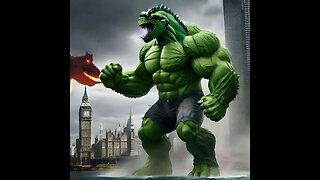 Hulk fused with Godzilla #hulk #godzilla #wonderapp