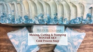 Making WINTER SKY ❄️ Coconut Milk CP Soap ITPS swirl | Ellen Ruth Soap