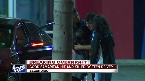 Man pushing stalled vehicle hit, killed by teen driver in Escondido