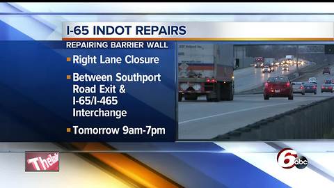 INDOT closing part of I-65 for emergency slope repair Thursday