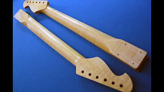 KazTone Handcrafted Guitars Neck shaping by hand.