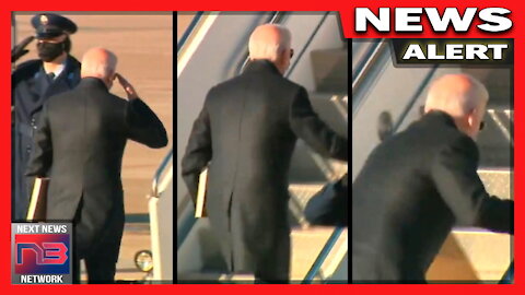 WATCH: Biden Nearly SMASHES His Face Boarding Air Force One