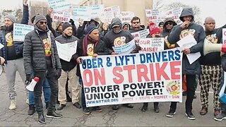 The #uberstrike #lyftstrike Rally #lga Lga airport 2/26/2023 at Lyft Uber Charging Lot 91st st &23rd