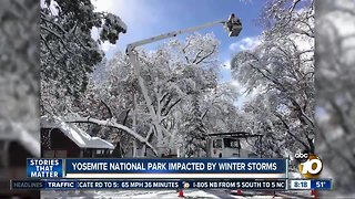 Yosemite national park impacted by winter storms