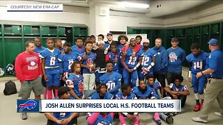 Josh Allen makes surprise appearance at local high school football game