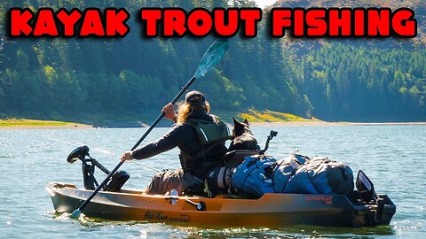 REMOTE TROUT FISHING In My KAYAK On HIDDEN LAKE!! (Camp, Catch, Cook)