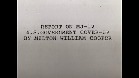 Confidential Document by Milton William Cooper part 1