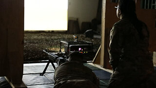 Soldiers conduct simulated automatic machine gun training