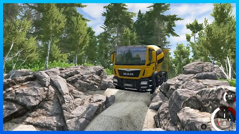 TruckFails | Trucks Man TGS vs Dangerous Stone #162 | BeamNG.Drive |TrucksFails