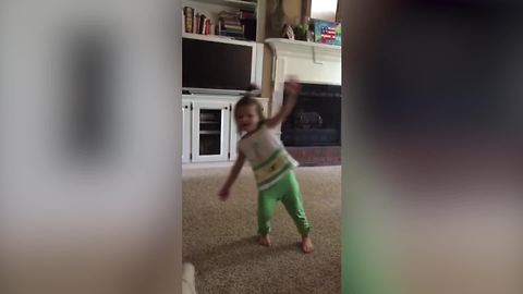 Funny Tot Girl Tries To Do The Cartwheels