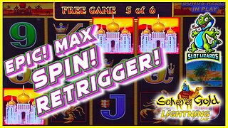 MAX $25 SPIN RETRIGGER! BETTER THAN JACKPOT HUGE WIN! Lightning Link Sahara Gold Slot