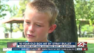 10-year-old boy hit by stray bullet