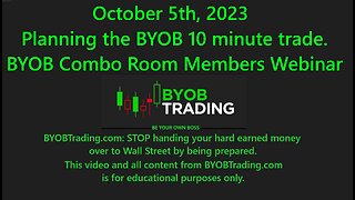 October 5th, 2023 Planning the BYOB 10 min. trade. Members webinar. For educational purposes only.