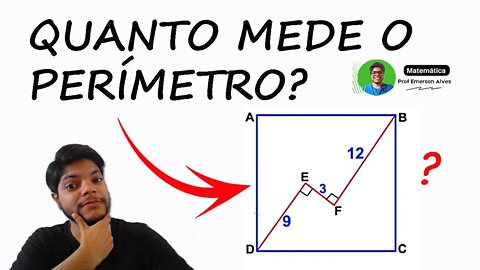 Qual o perímetro do quadrado? | Desafio matemático de Geometria - Truques de Geometria - DESAFIO 11