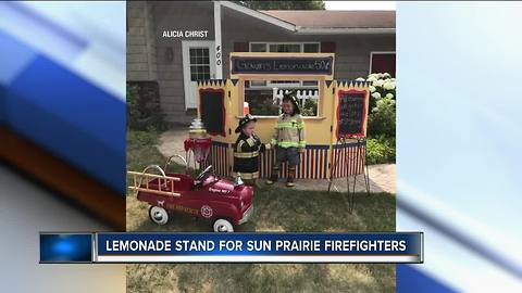 Lake Mills kids host lemonade stand for fallen firefighter