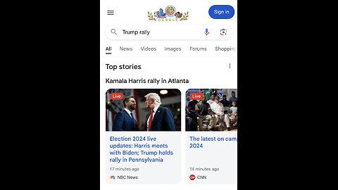 When You Search for 'Trump Rally' on Google, Kamala Harris is the Top Result