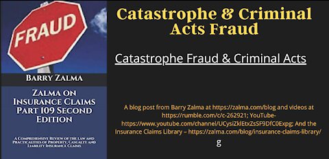 Catastrophe Fraud & Criminal Acts