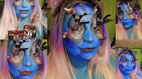 Blue Alien Devil Makeup tutorial