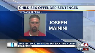 Man sentenced to 10 years for soliciting a child online in Lee County