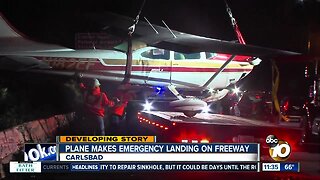 Plane crashes on I-5