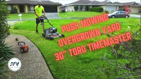 30" Push Mowing Overgrown Lawn // TORO TimeMaster // SO SATISFYING!!!